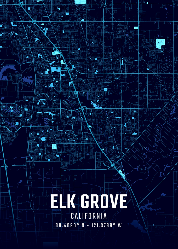 Elk Grove California Midnight City Map