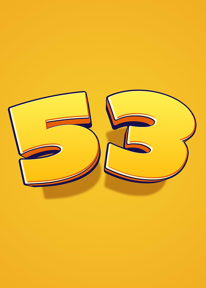Number 53 in Yellow