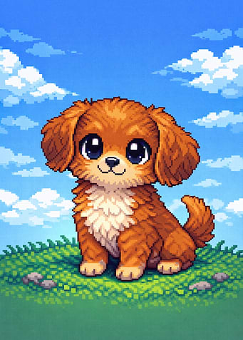 Pixel Art Cute Puppy