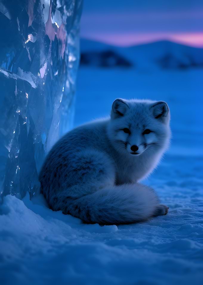 Arctic Fox in Snowy Landscape