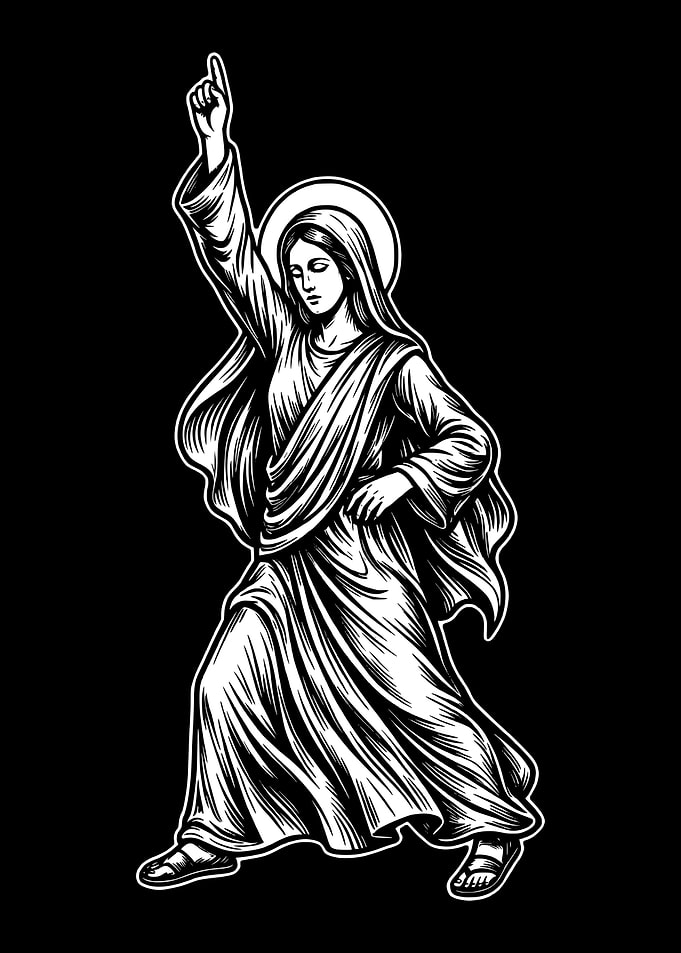 Virgin Mary Disco Pose