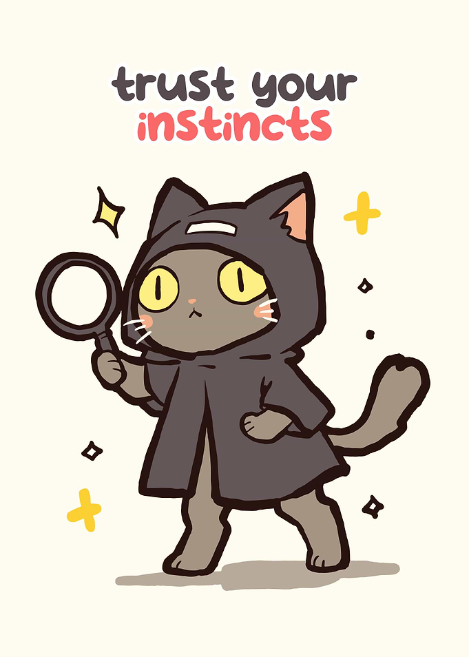 Detective Cat with Magnifying Glass