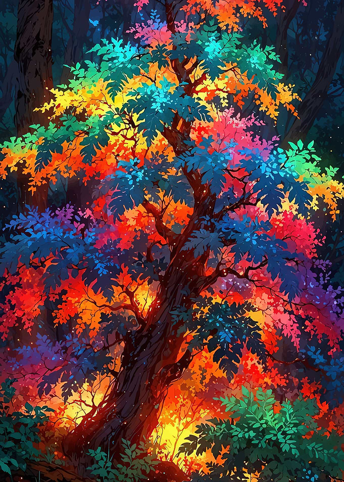 Enchanted Rainbow Forest Tree