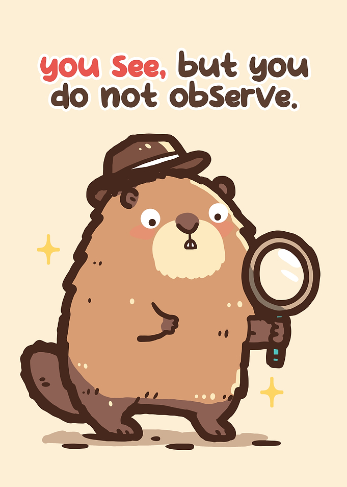 Detective Beaver with Magnifying Glass