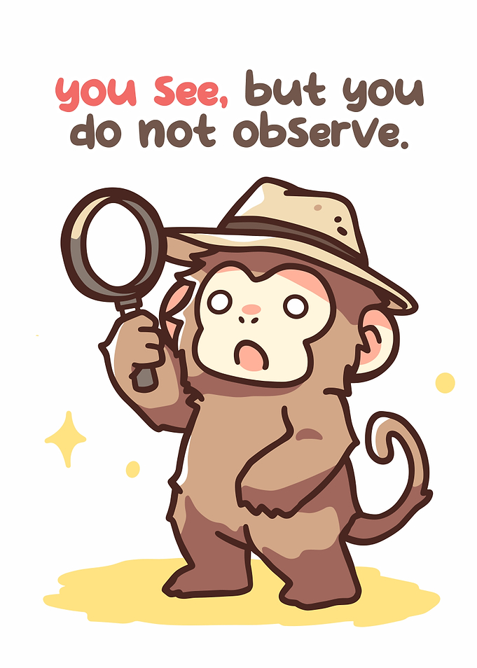 Monkey Detective with Magnifying Glass