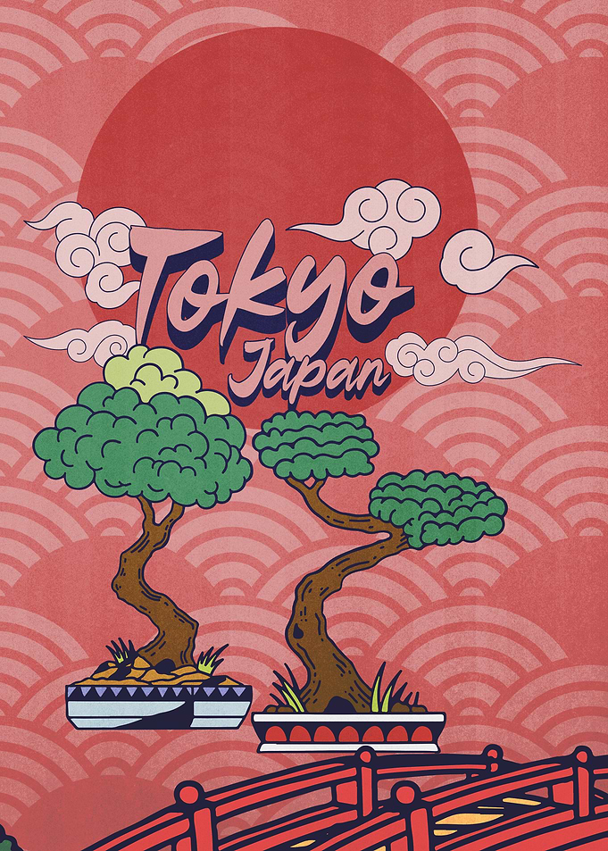Tokyo Japan Bonsai Bridge Art