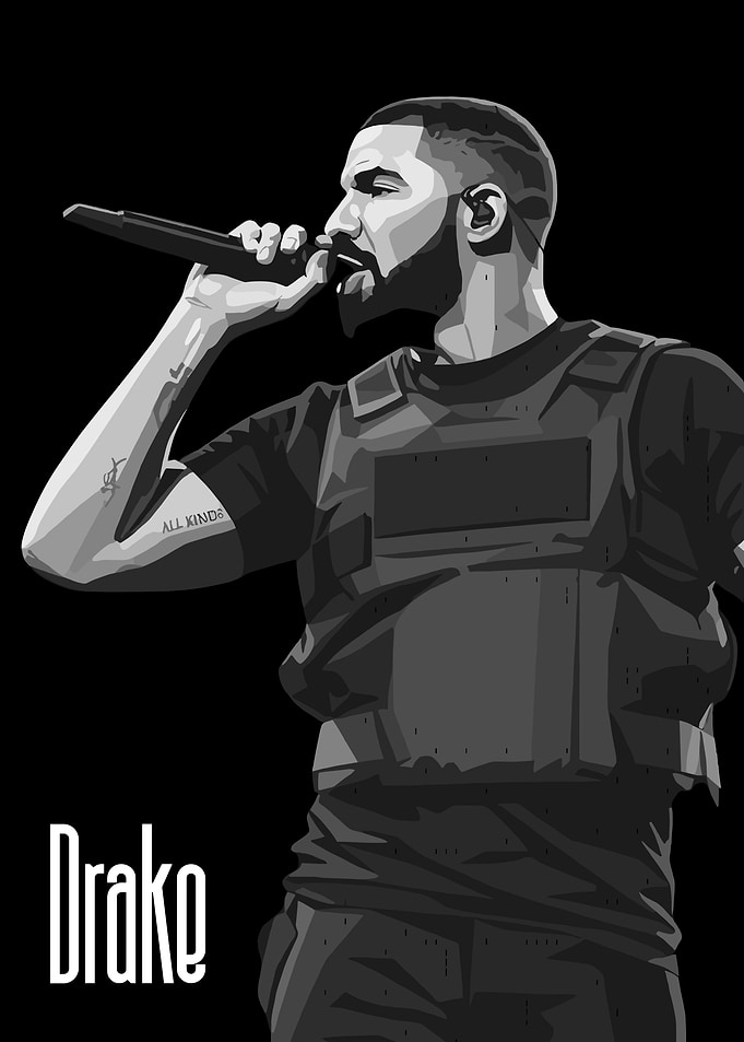 Drake performing with microphone