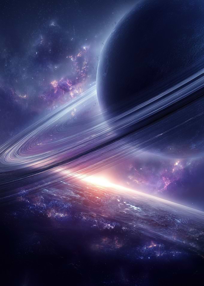 Ringed Planet in Nebula