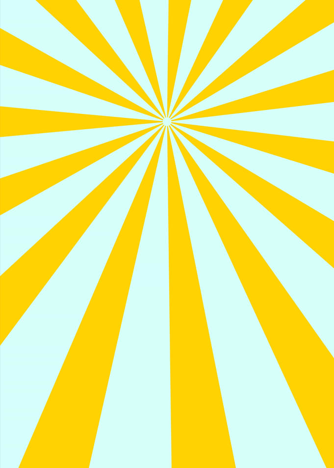 Yellow and Blue Sunburst Pattern