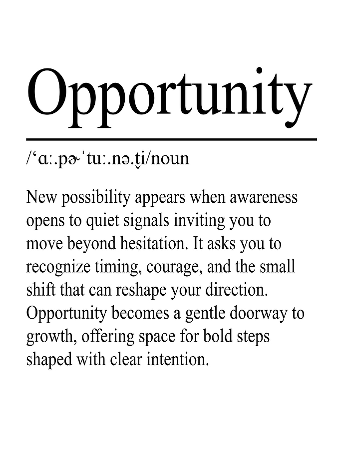 Opportunity Definition – White | Minimalist Typography Poster