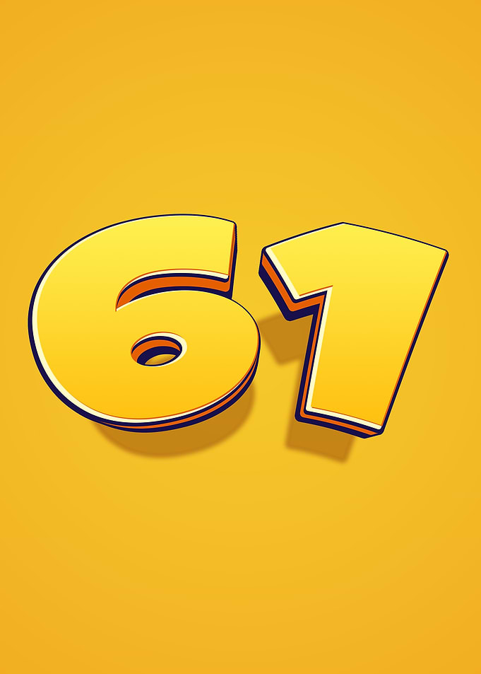 Number 67 in Yellow