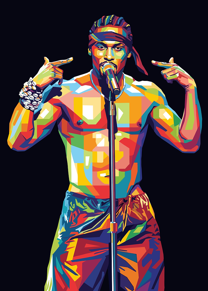 Colorful Musician Performing on Stage