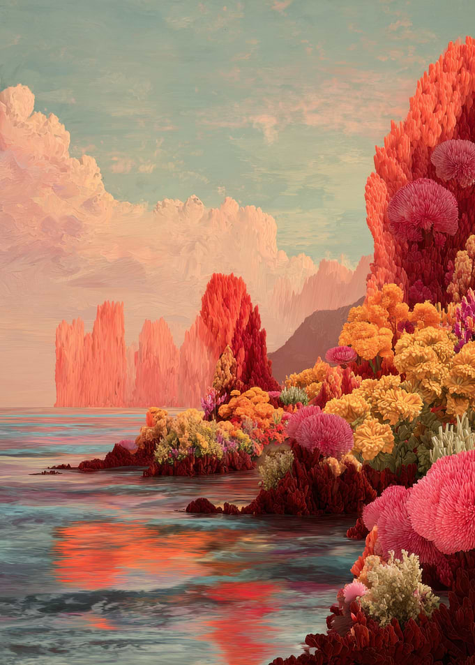 Surreal Alien Coastal Landscape