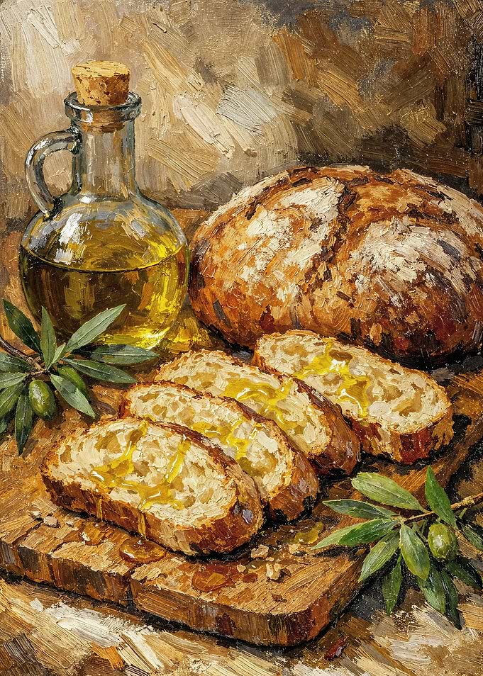 Rustic Bread and Olive Oil Poster