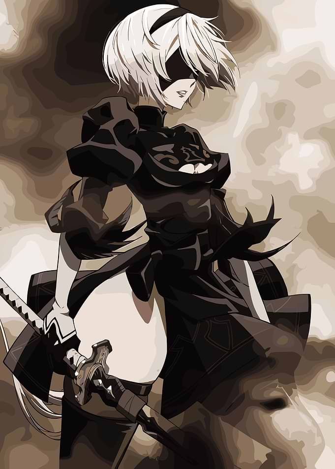 2B with Sword