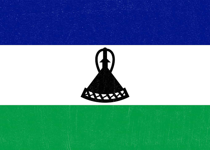 Lesotho Flag Distressed