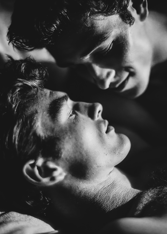Tender Moment Black White Gay Couple