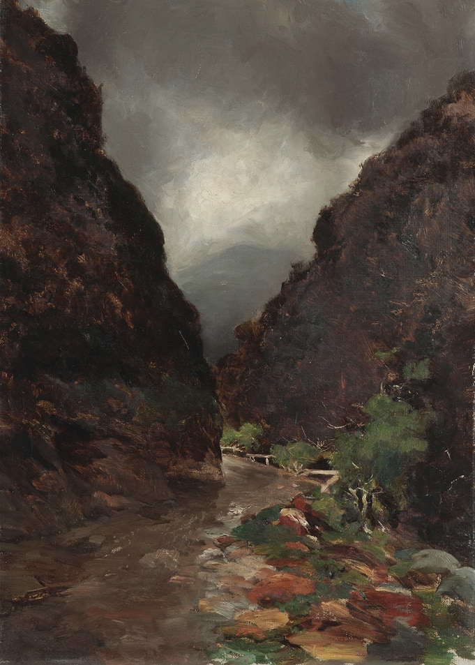 Stormy Mountain Gorge Landscape