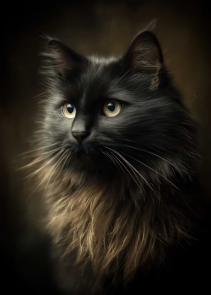 Majestic Black Cat Portrait