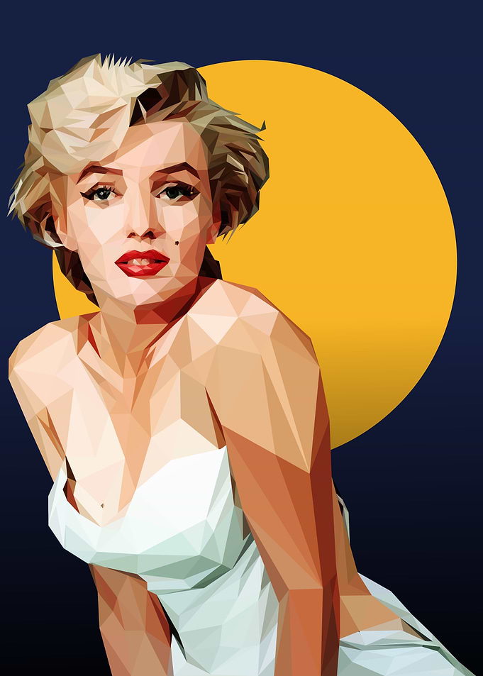 Marilyn Monroe Low Poly Art