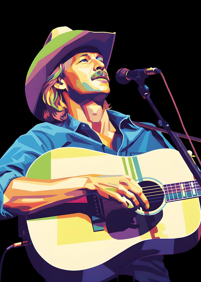Man playing guitar in pop art style