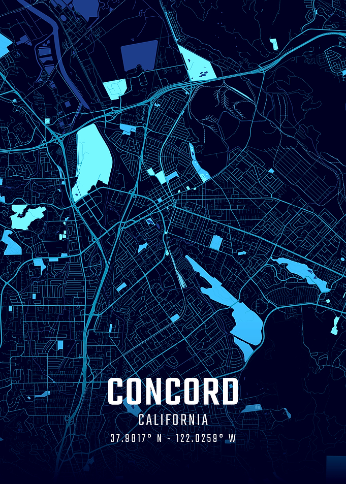 Concord California Midnight City Map