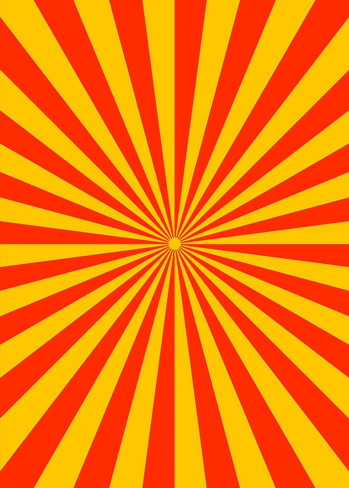 Red and Yellow Sunburst Pattern