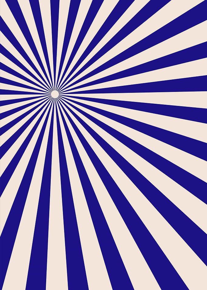 Blue and Beige Sunburst Pattern