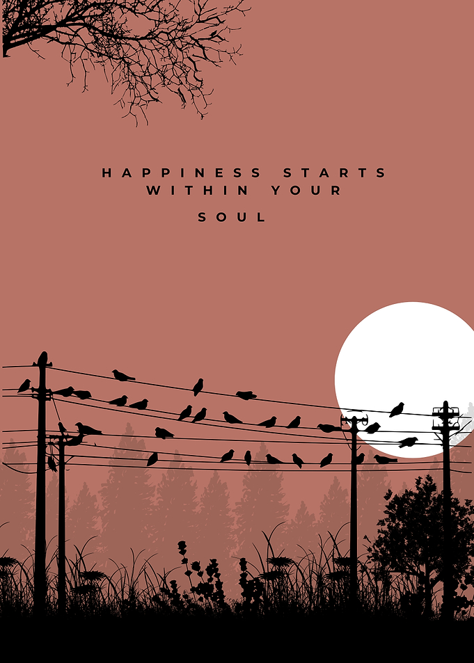 Birds on wires with inspirational text