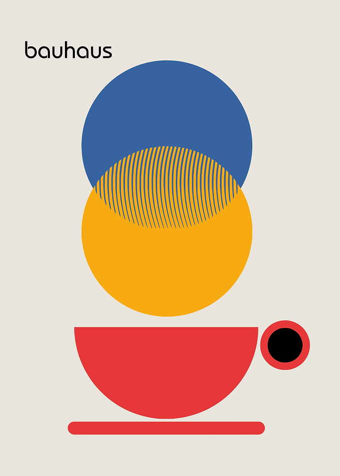 Bauhaus Style Coffee Cup Art