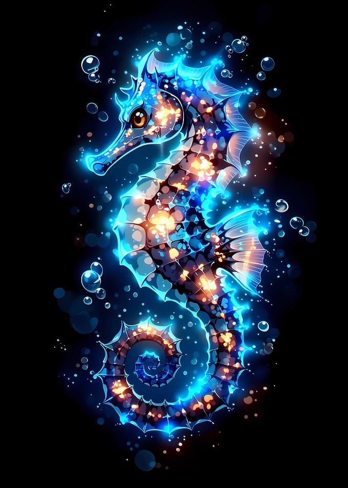 Neon Seahorse