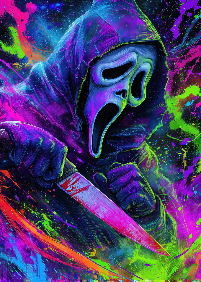 Scream Ghostface Neon Splatter