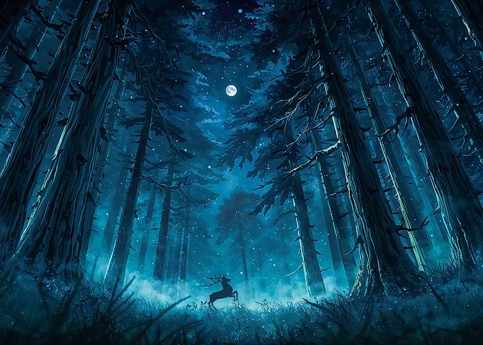 Enchanted Forest at Night