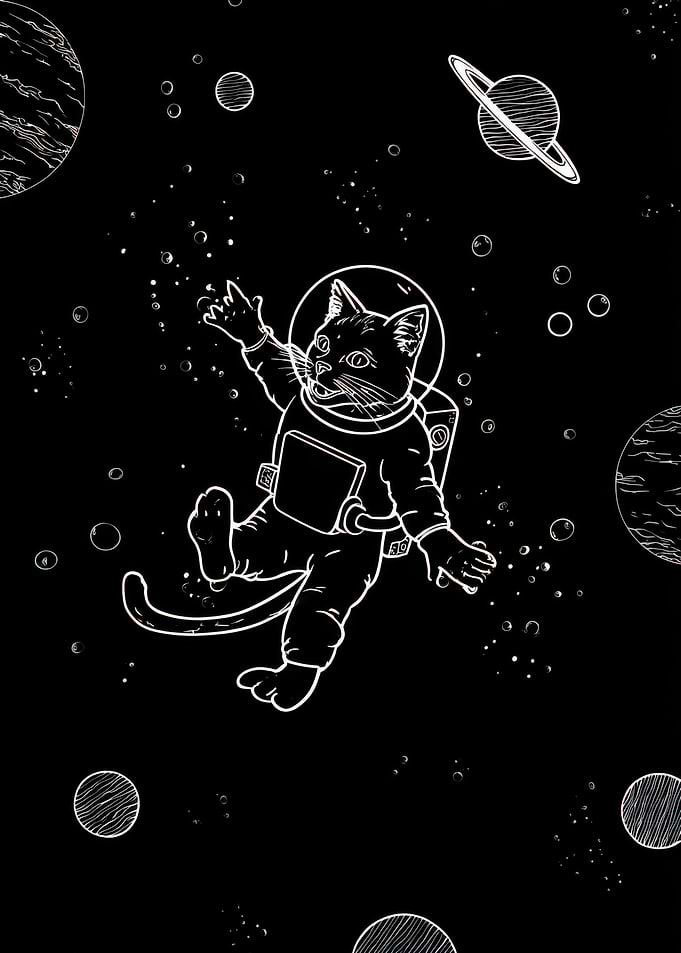 Astronaut Cat in Space