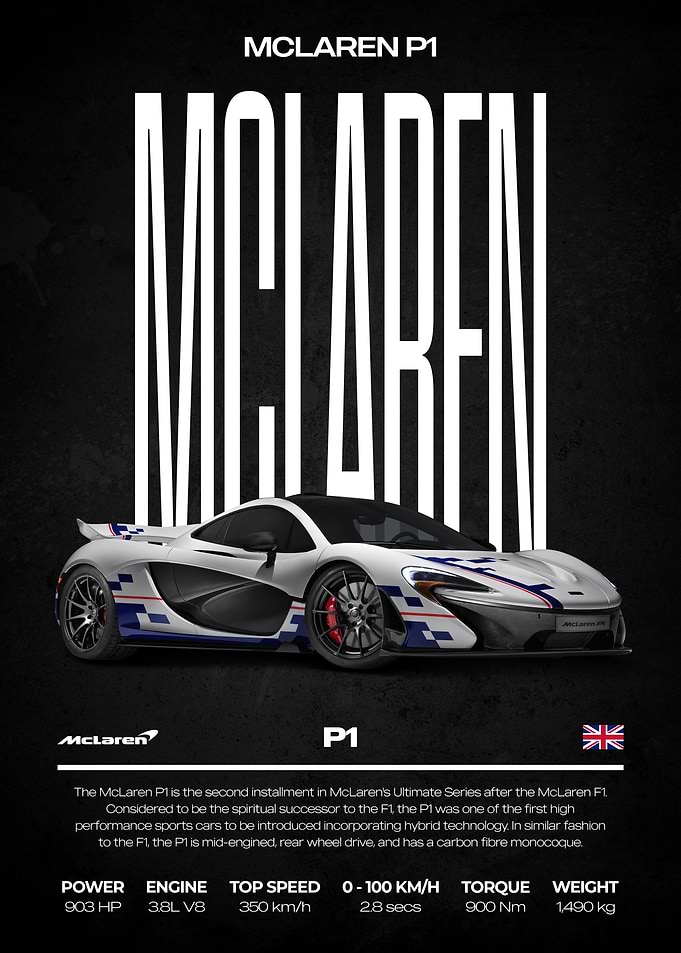 McLaren P1 Supercar Poster