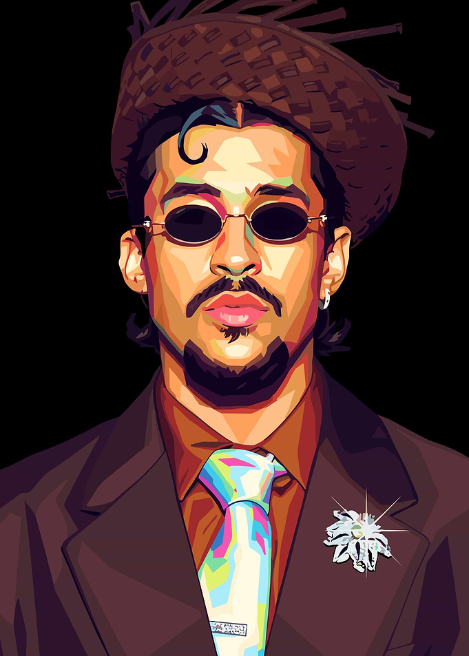 Bad Bunny Pop Art Portrait