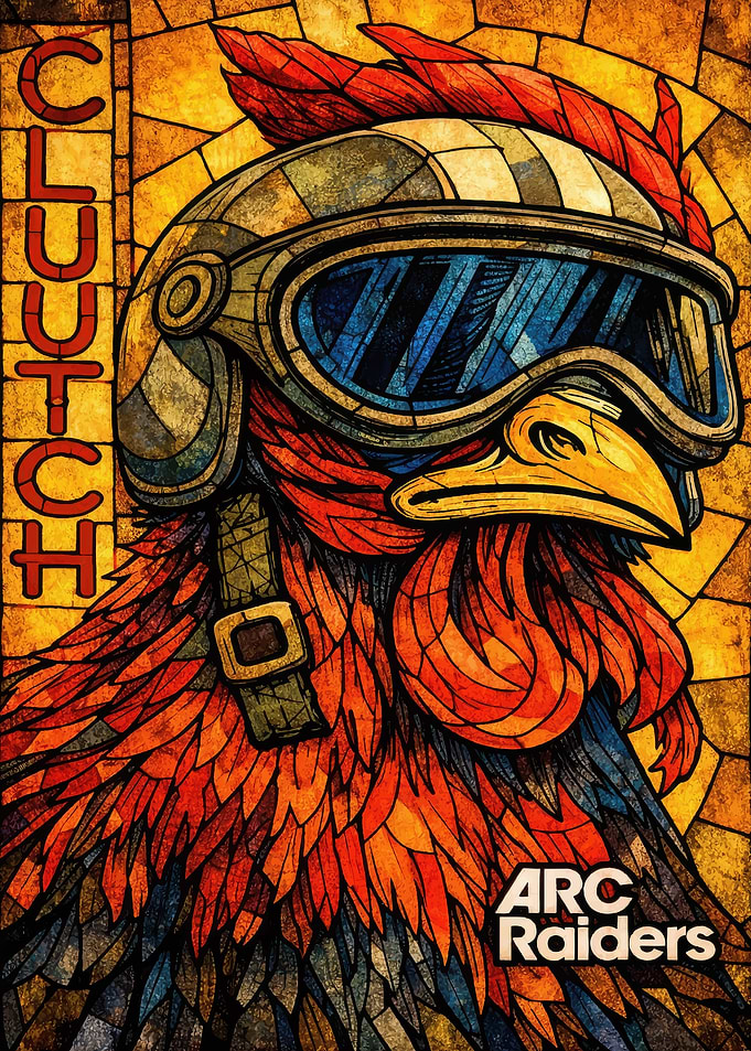 Rooster in Goggles and Helmet