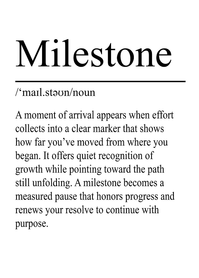 Milestone Definition – White | Minimalist Typography Poster