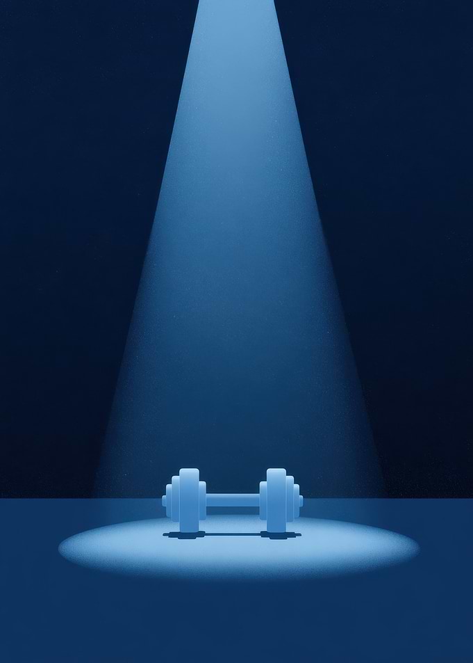 Dumbbell in Spotlight
