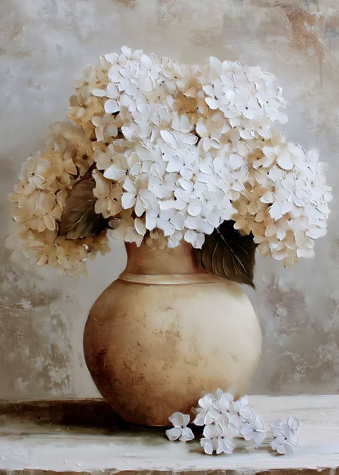 White Hydrangeas Still life