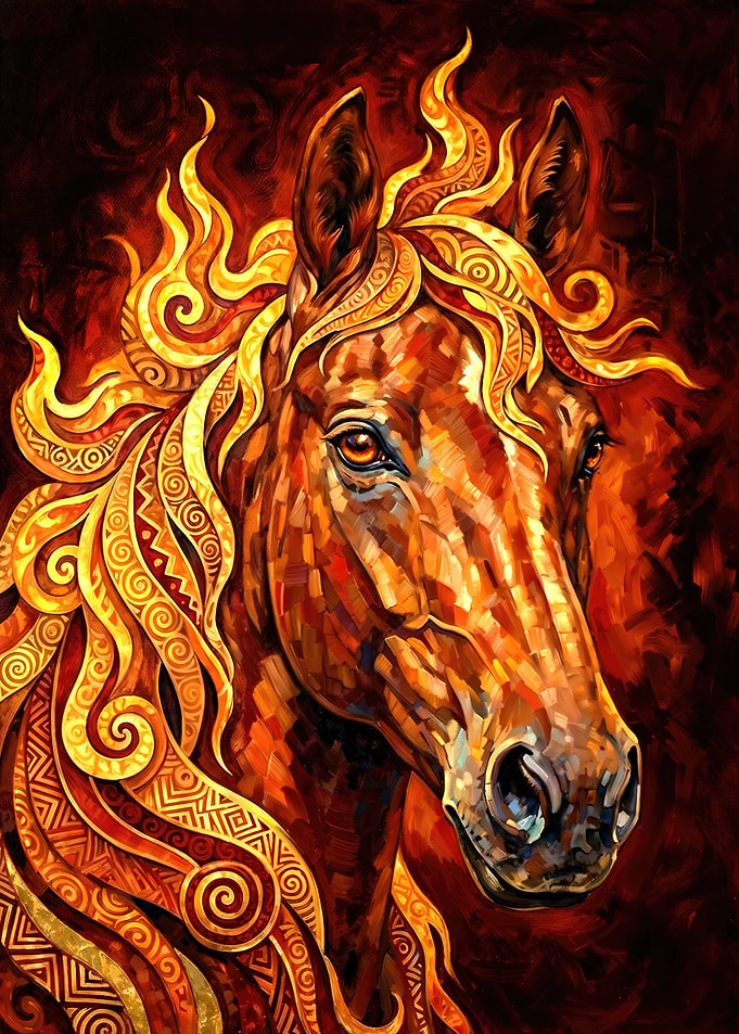 Fire Horse Portrait