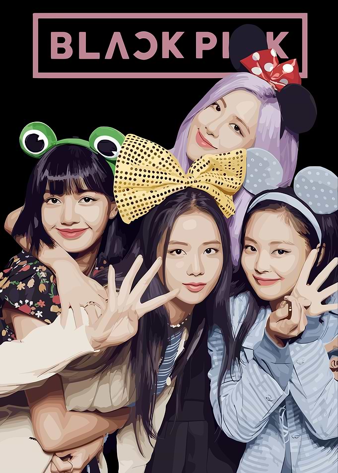 Blackpink Group Portrait with Accessories