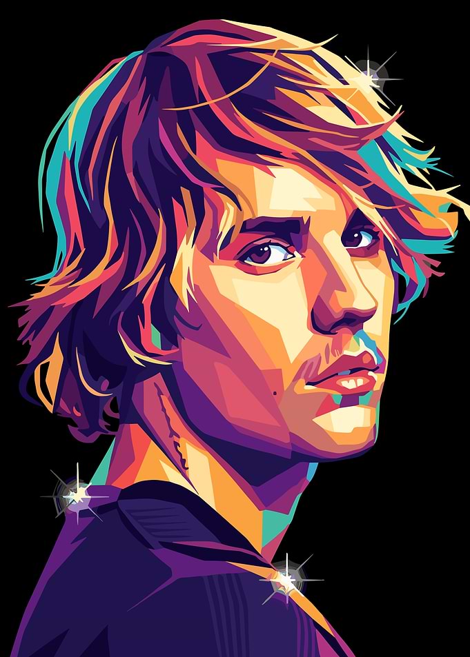 Pop Art Portrait of Justin Bieber