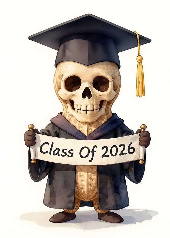 Class Of 2026 Graduation Peanut Skeleton