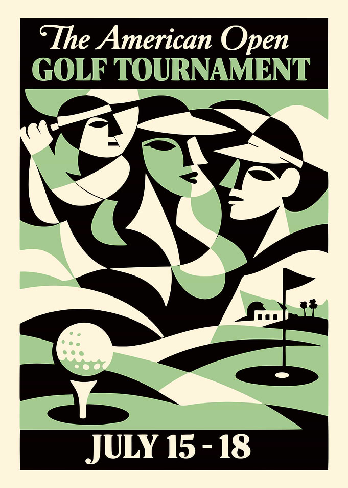 The American Open Golf Tournament Poster