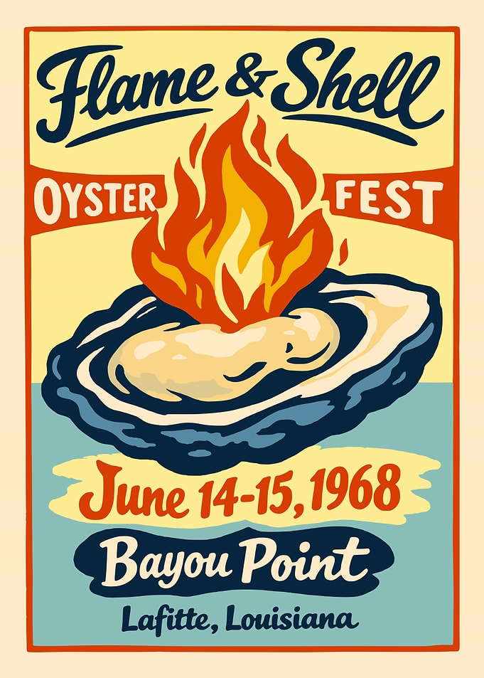 Flame & Shell Oyster Fest Poster