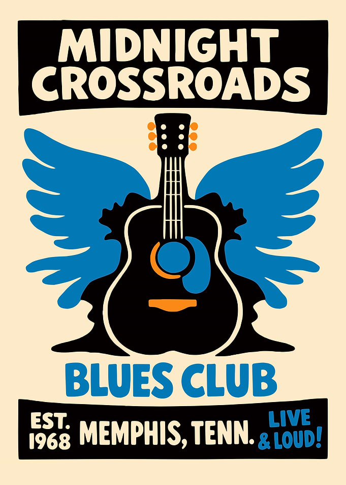 Midnight Crossroads Blues Club Poster