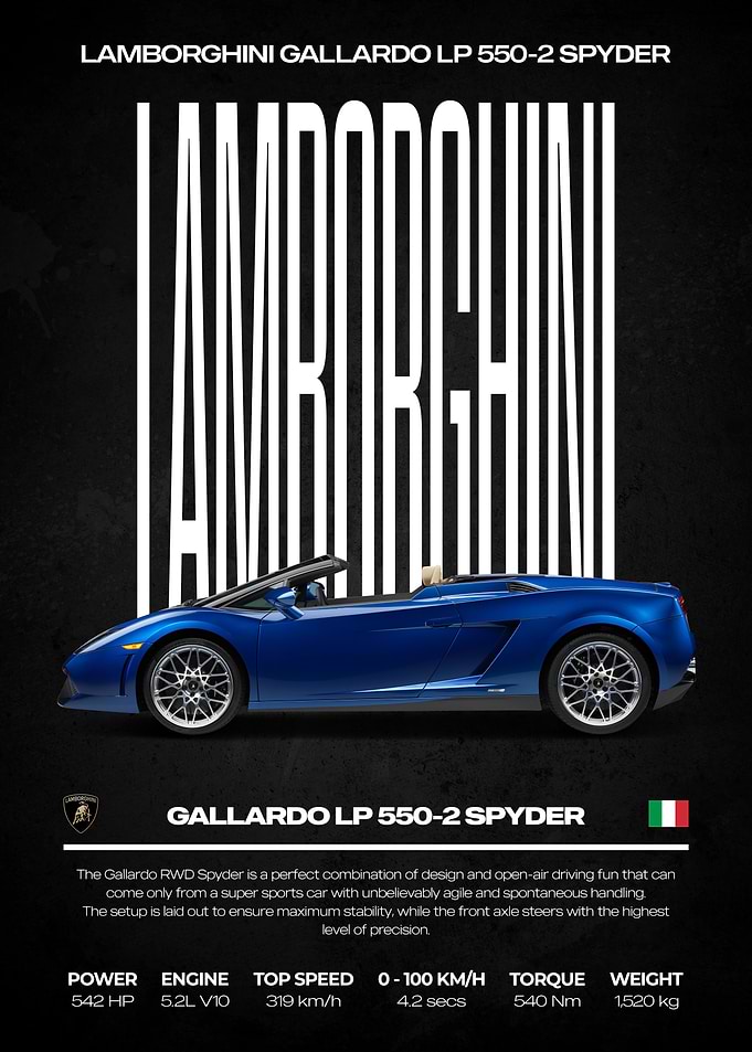 Lamborghini Gallardo LP 550-2 Spyder Poster