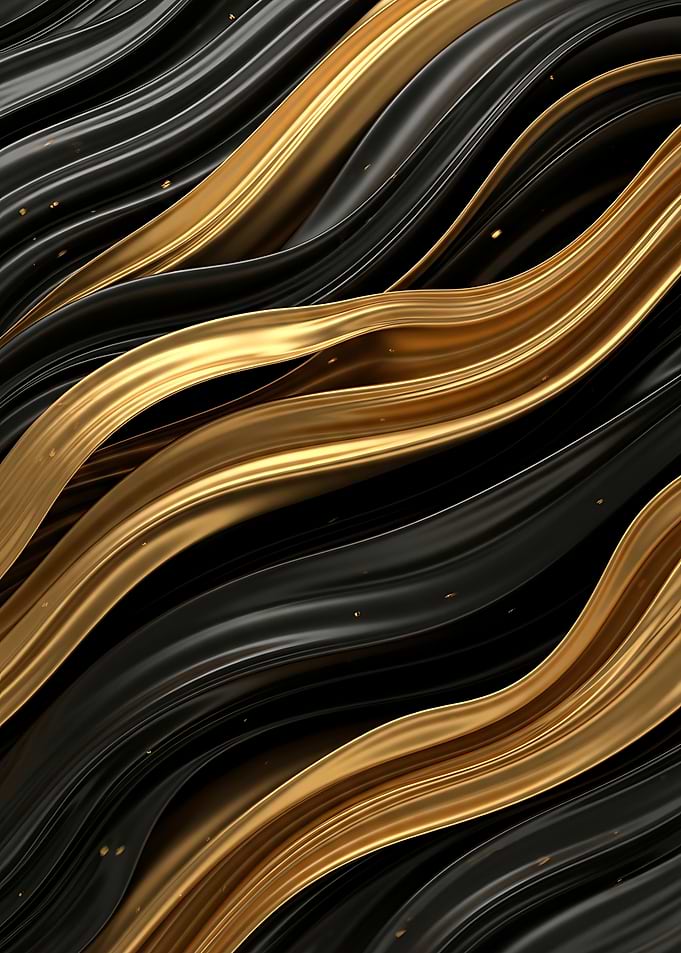 Abstract Gold and Black Waves Liquid Gold Waves – Luxury Black & Gold Abstract Flow Art