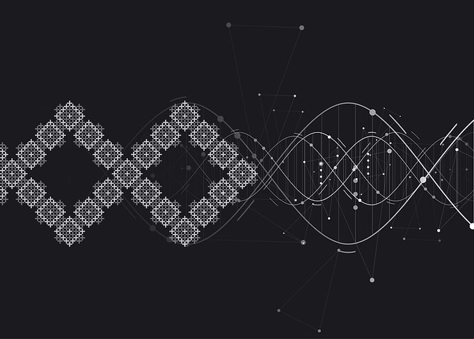 Abstract Ukrainian DNA and Geometric Technology Pattern